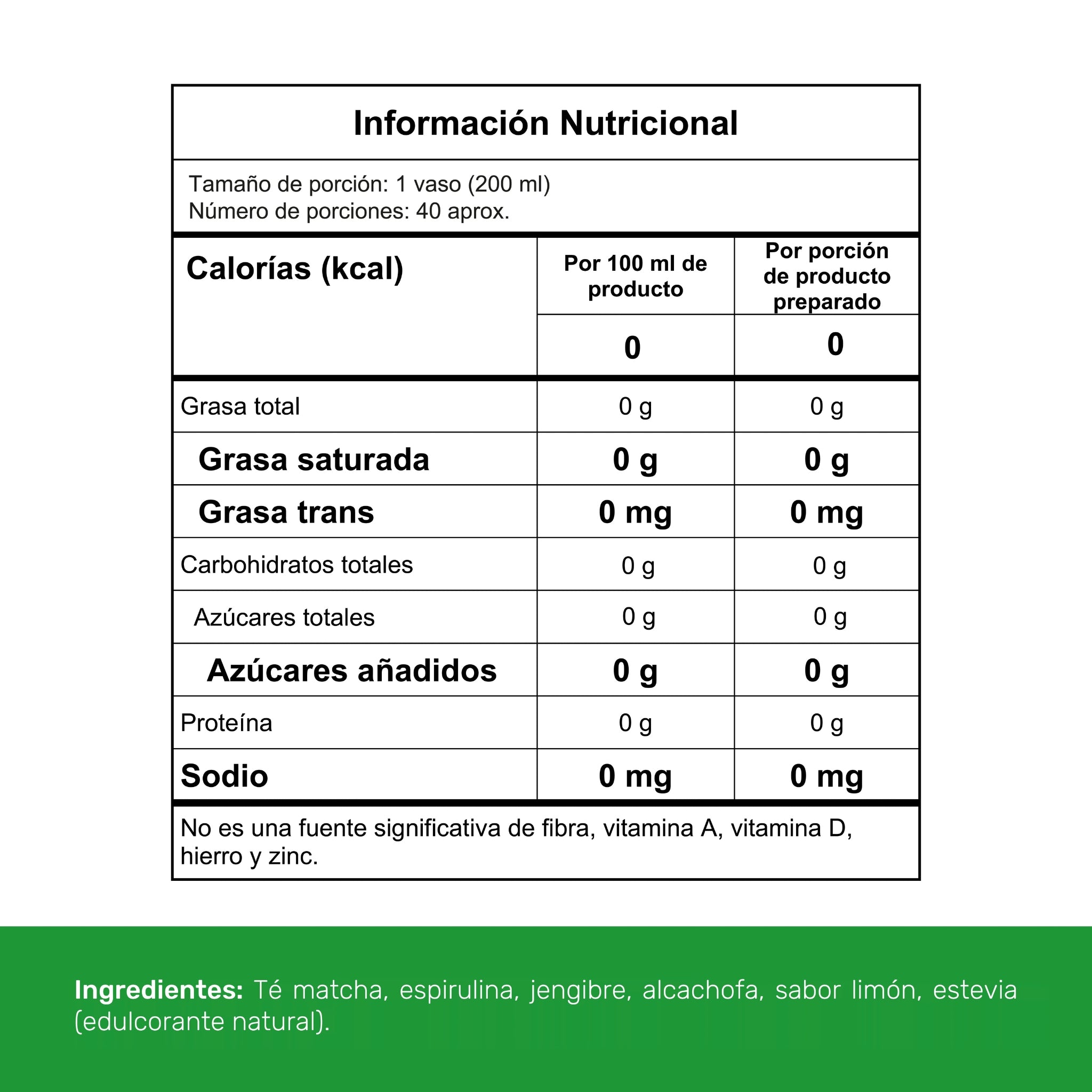 Matcha con alcachofa y espirulina