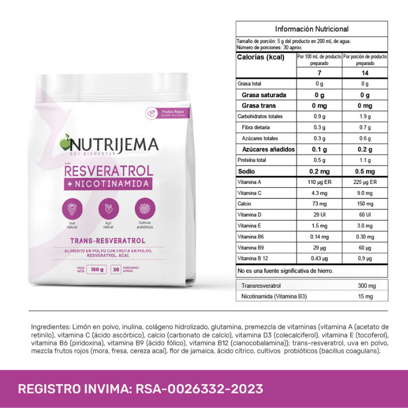 Resveratrol con Nicotinamida (NAD+)