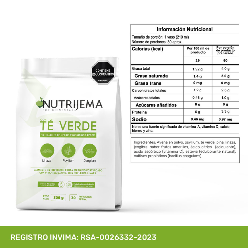 Té Verde, Probióticos y Fibra