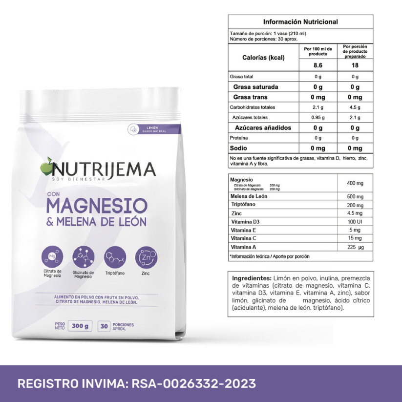 Magnesio con Melena de León y Triptófano