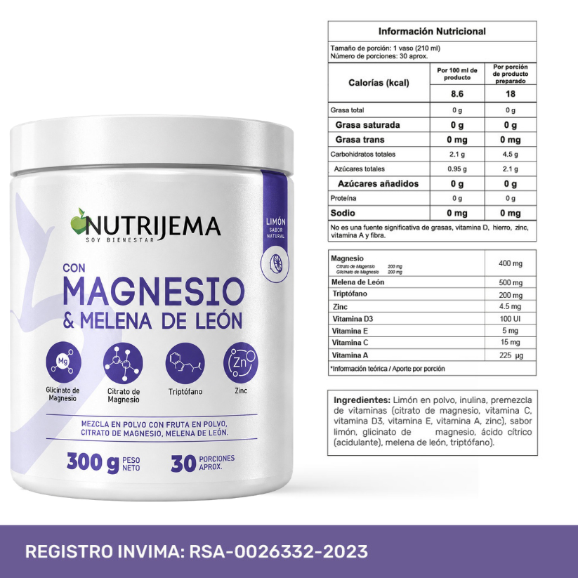 Magnesio con Melena de León y Triptófano