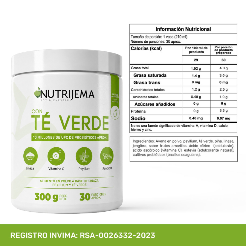 Té Verde, Probióticos y Fibra