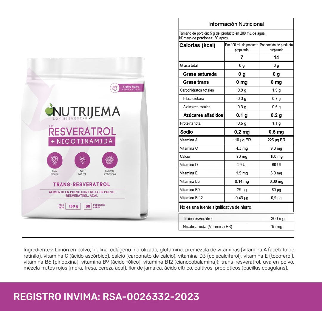 Resveratrol con Nicotinamida (NAD+)